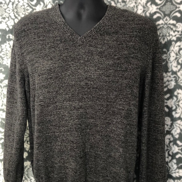 Express V-Neck Marled 100% Cotton Sweater - Picture 2 of 9